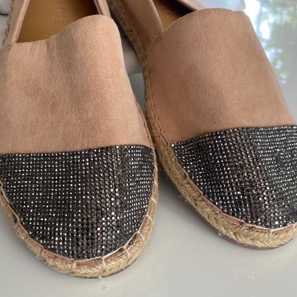 😍KENDALL & KYLIE Tan Suede Espadrille Flat w/ Metallic Toe 9! - Picture 5 of 8